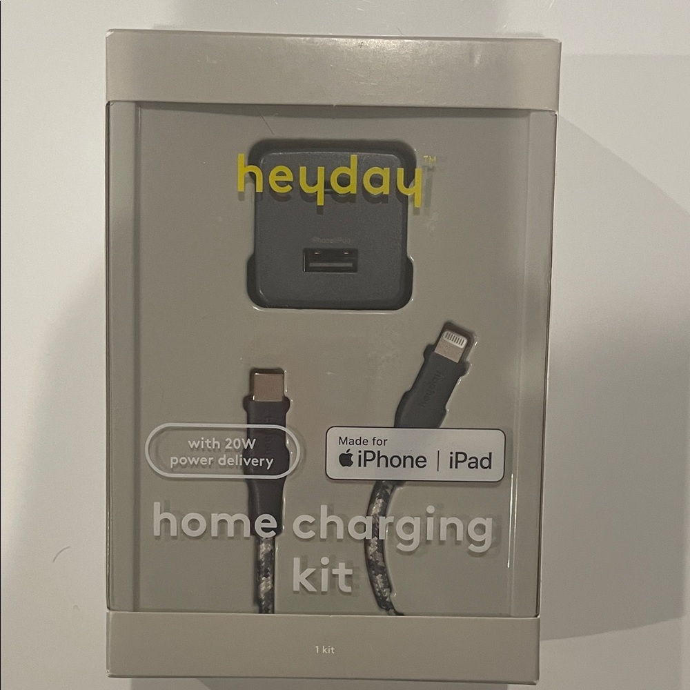 heyday USB Charging Kit Black Wall Charger Cable Travel Charging Set
